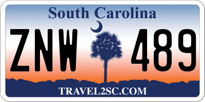 SC license plate ZNW489