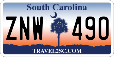 SC license plate ZNW490