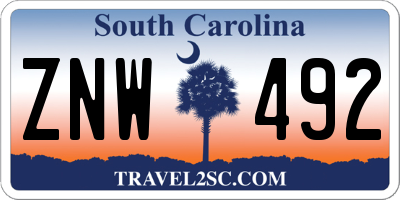 SC license plate ZNW492