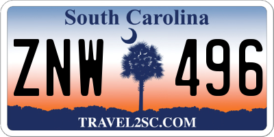 SC license plate ZNW496