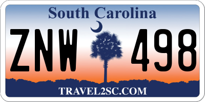 SC license plate ZNW498