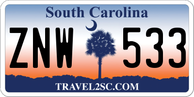 SC license plate ZNW533