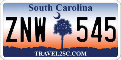 SC license plate ZNW545