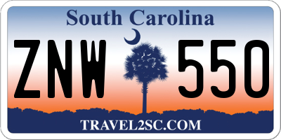 SC license plate ZNW550