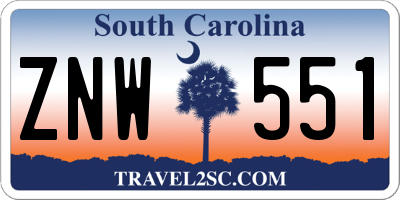 SC license plate ZNW551
