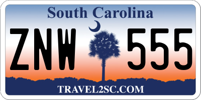 SC license plate ZNW555