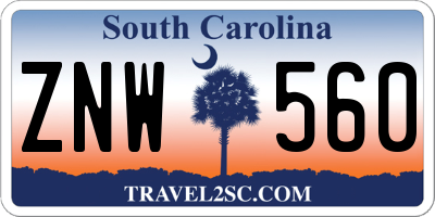 SC license plate ZNW560