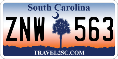 SC license plate ZNW563