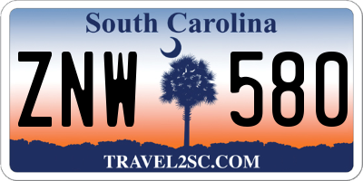 SC license plate ZNW580