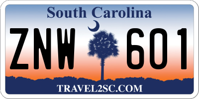SC license plate ZNW601