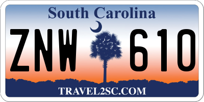 SC license plate ZNW610