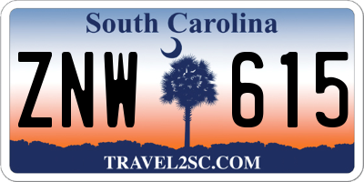 SC license plate ZNW615