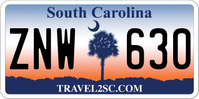 SC license plate ZNW630