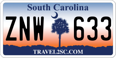 SC license plate ZNW633