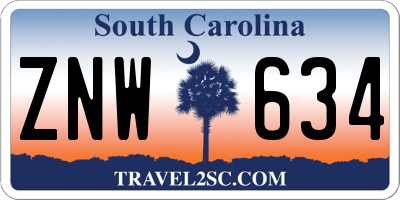 SC license plate ZNW634