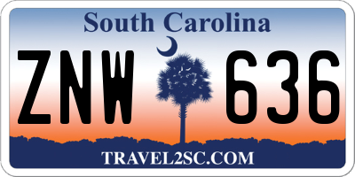 SC license plate ZNW636