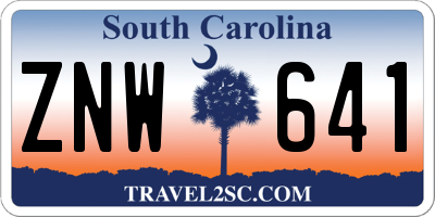 SC license plate ZNW641