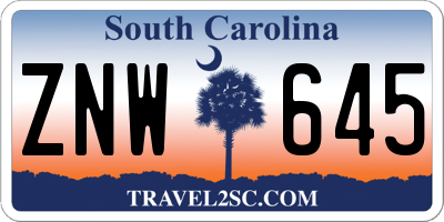 SC license plate ZNW645