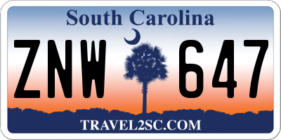 SC license plate ZNW647