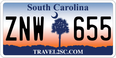 SC license plate ZNW655