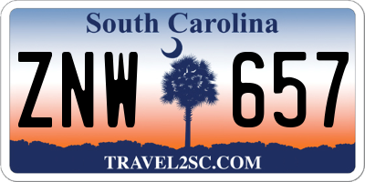 SC license plate ZNW657