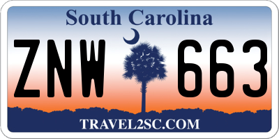 SC license plate ZNW663