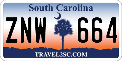 SC license plate ZNW664