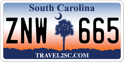 SC license plate ZNW665