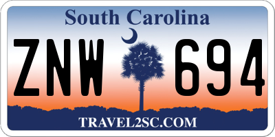 SC license plate ZNW694