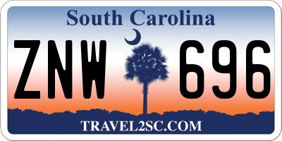 SC license plate ZNW696