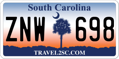 SC license plate ZNW698