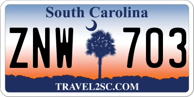 SC license plate ZNW703