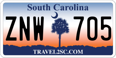 SC license plate ZNW705