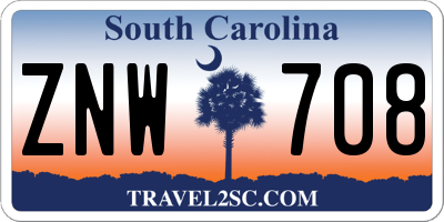 SC license plate ZNW708