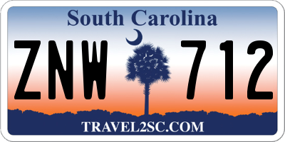 SC license plate ZNW712