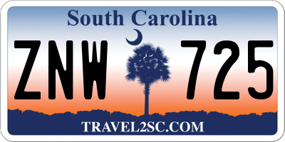 SC license plate ZNW725
