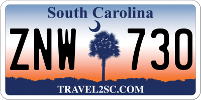 SC license plate ZNW730