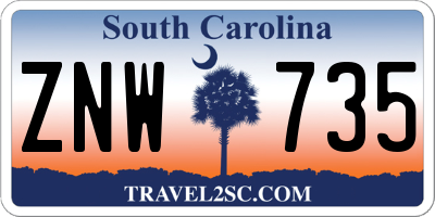 SC license plate ZNW735