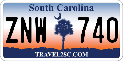 SC license plate ZNW740