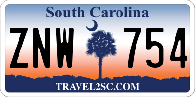 SC license plate ZNW754