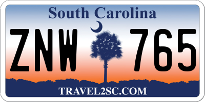 SC license plate ZNW765
