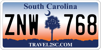 SC license plate ZNW768