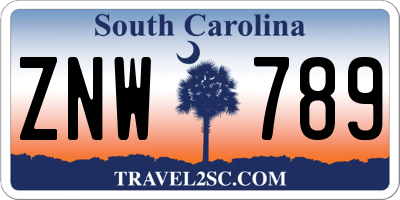 SC license plate ZNW789