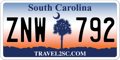 SC license plate ZNW792