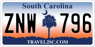 SC license plate ZNW796