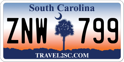 SC license plate ZNW799