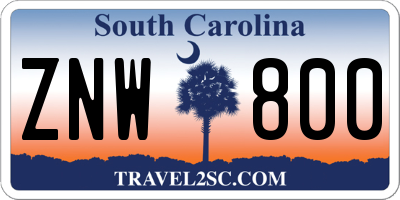 SC license plate ZNW800
