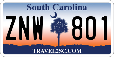 SC license plate ZNW801