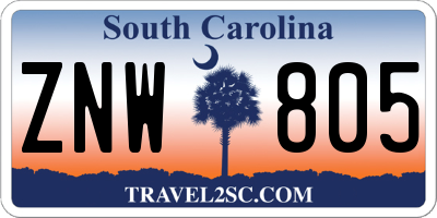 SC license plate ZNW805