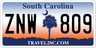 SC license plate ZNW809